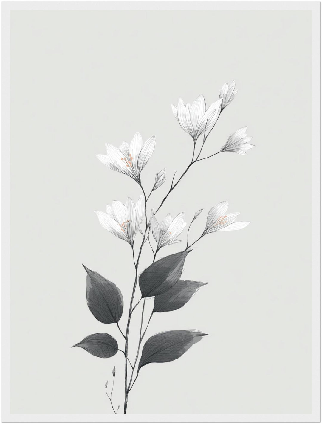 Zarte Kirschblüten Poster Japandi – mattes Kunstdruck-Papier – Ansicht 5