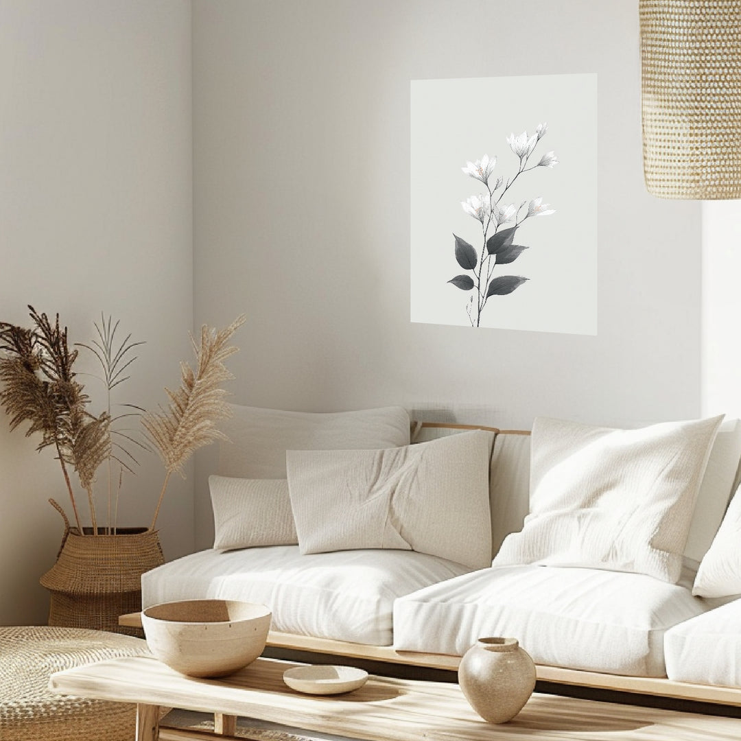 Zarte Kirschblüten Poster Japandi – mattes Kunstdruck-Papier – Ansicht 3