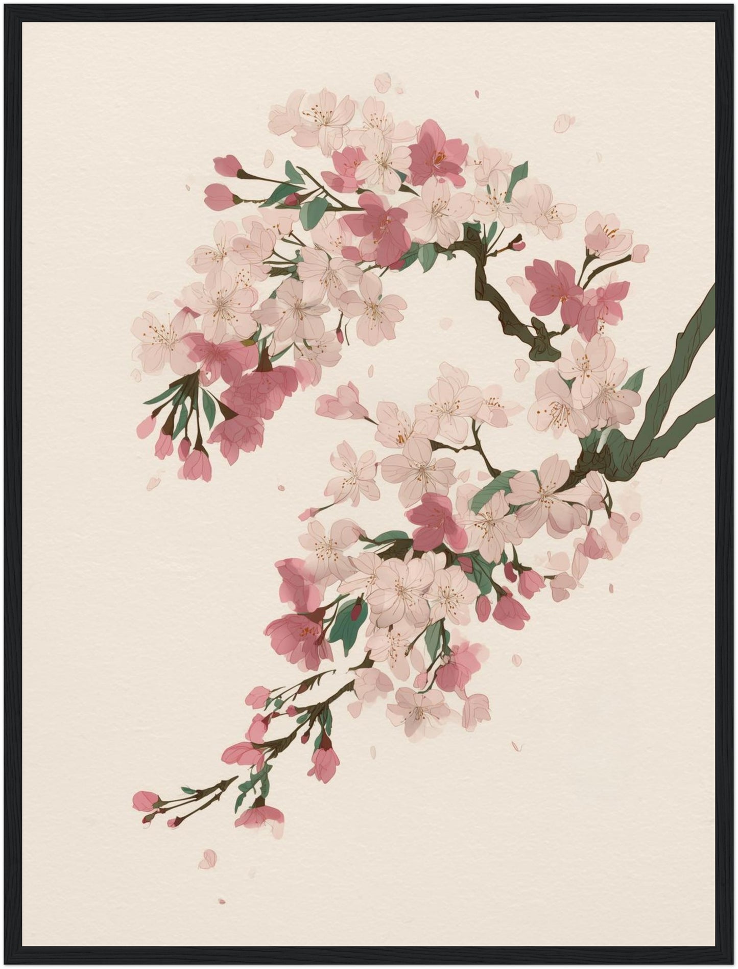 Zarte Kirschblütenzweige Poster