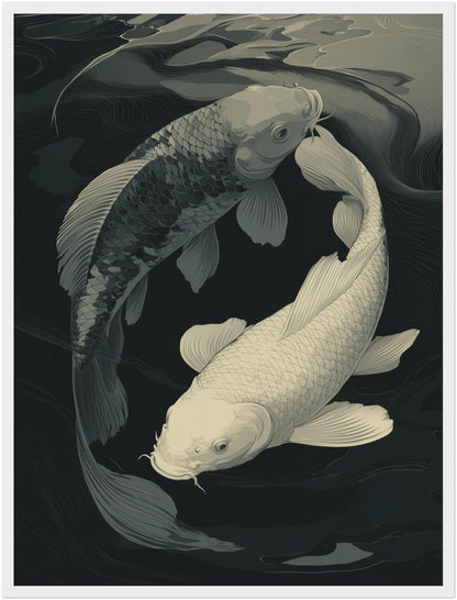 Zwei Koi im Kreis Poster