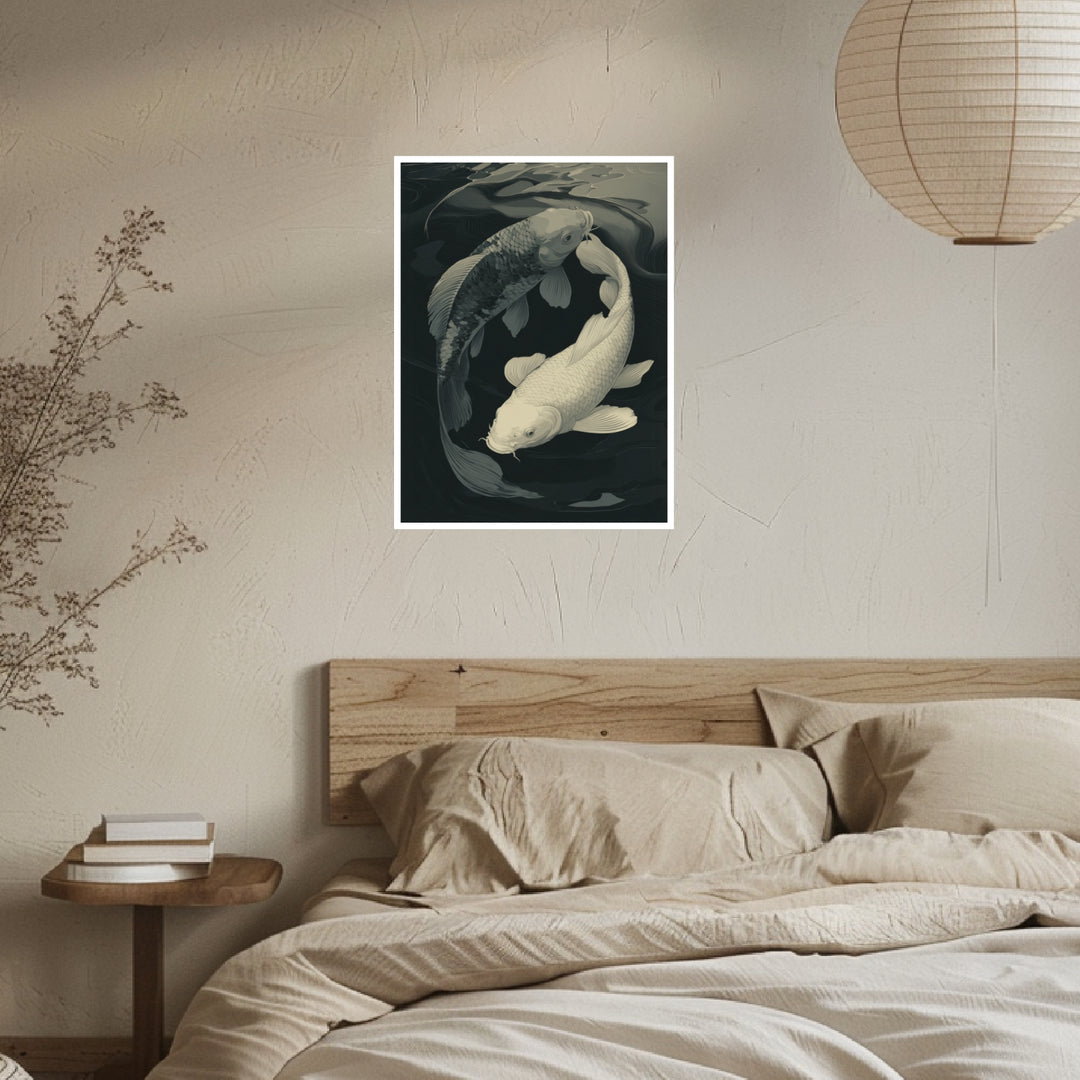 Zwei Koi im Kreis Poster abstrakt – mattes Kunstdruck-Papier – Ansicht 4