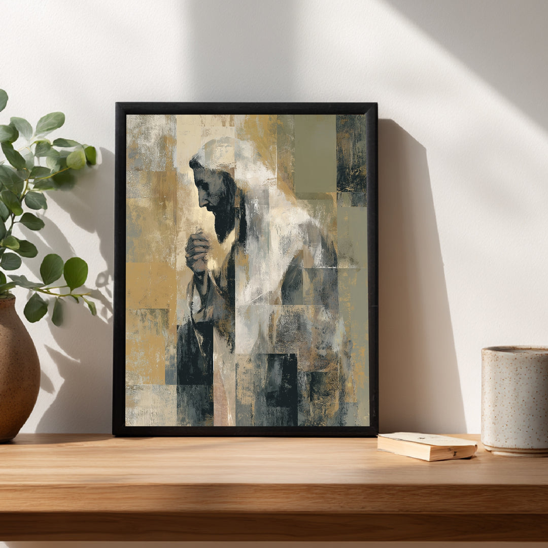 Abstraktes Jesusbild Poster spirituell – mattes Kunstdruck-Papier – Ansicht 4
