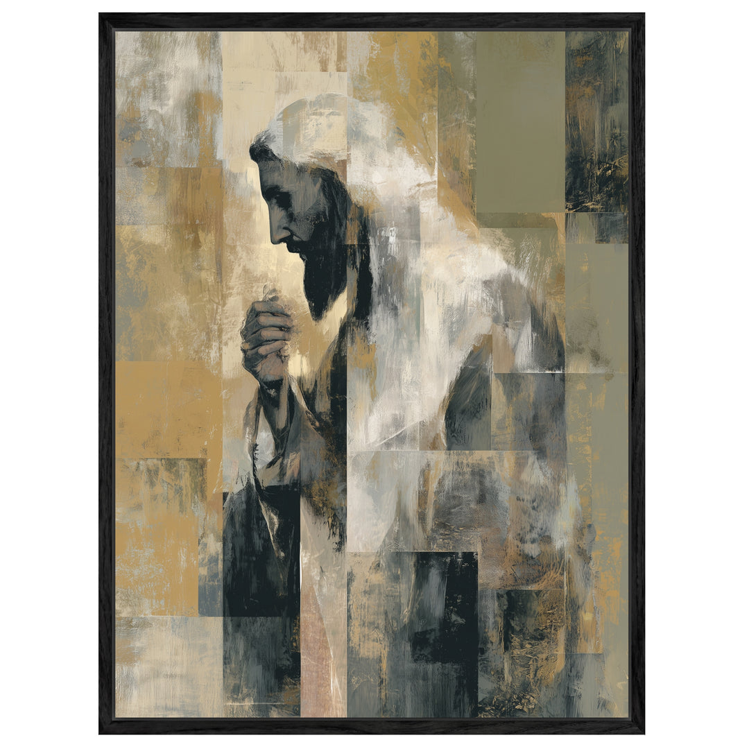 Abstraktes Jesusbild Leinwandbild spirituell – Leinwand auf Holzrahmen – Ansicht 4