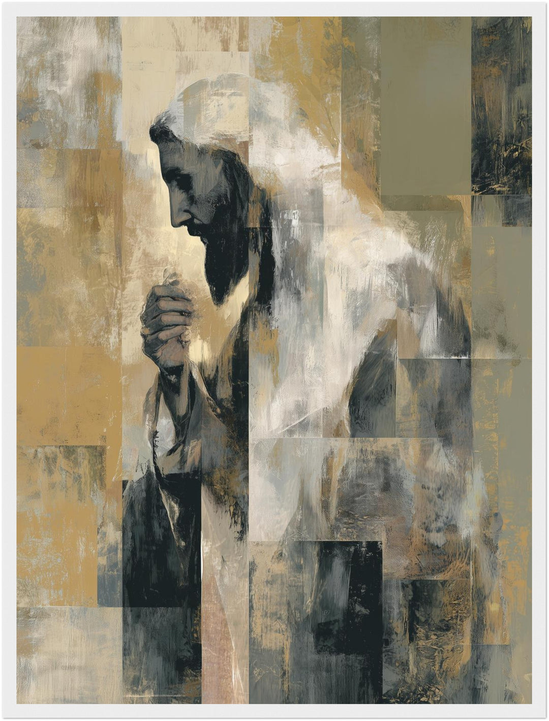 Abstraktes Jesusbild Poster spirituell – mattes Kunstdruck-Papier – Ansicht 6