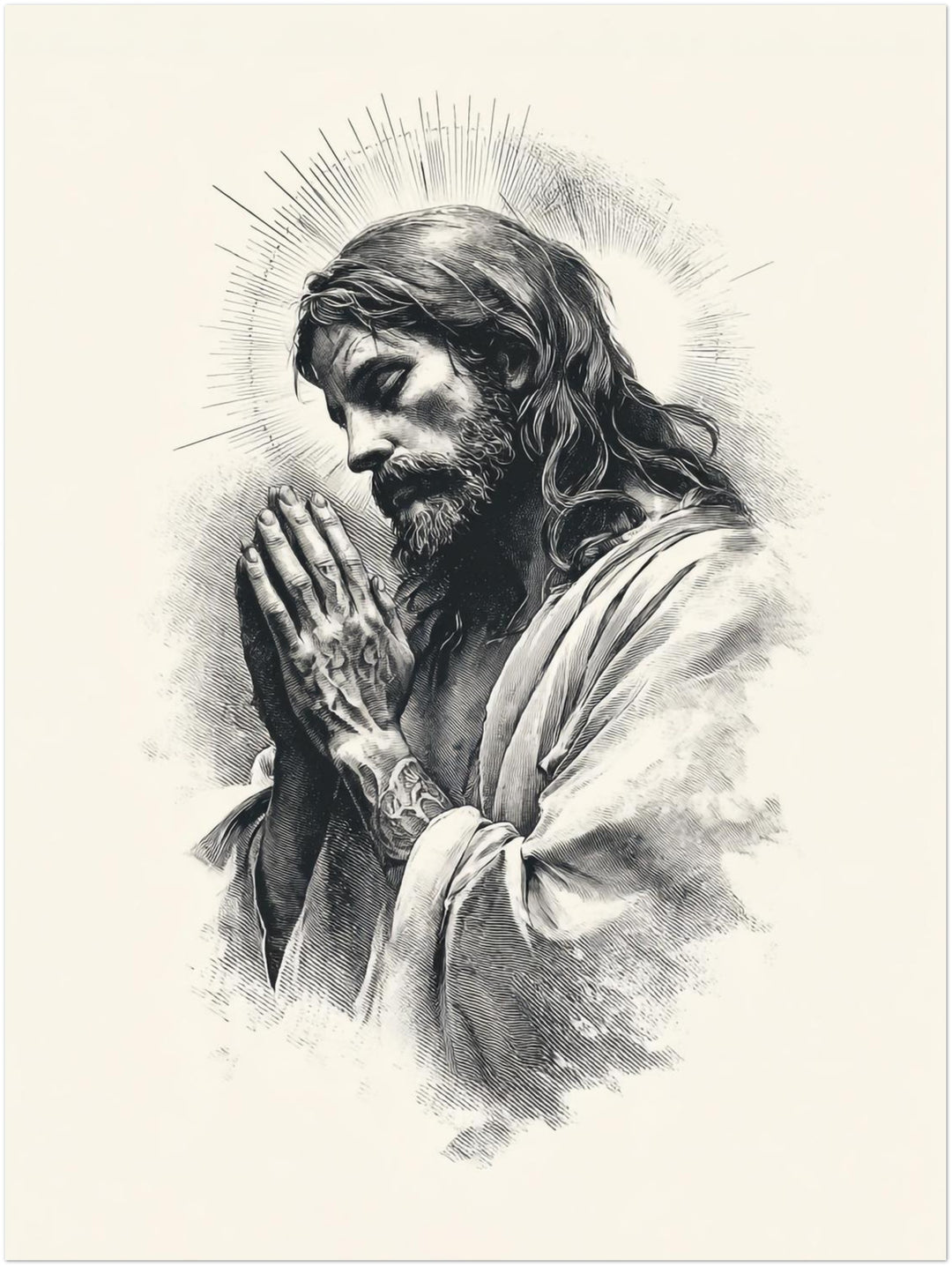 Betender Jesus spirituell – Wandkunst