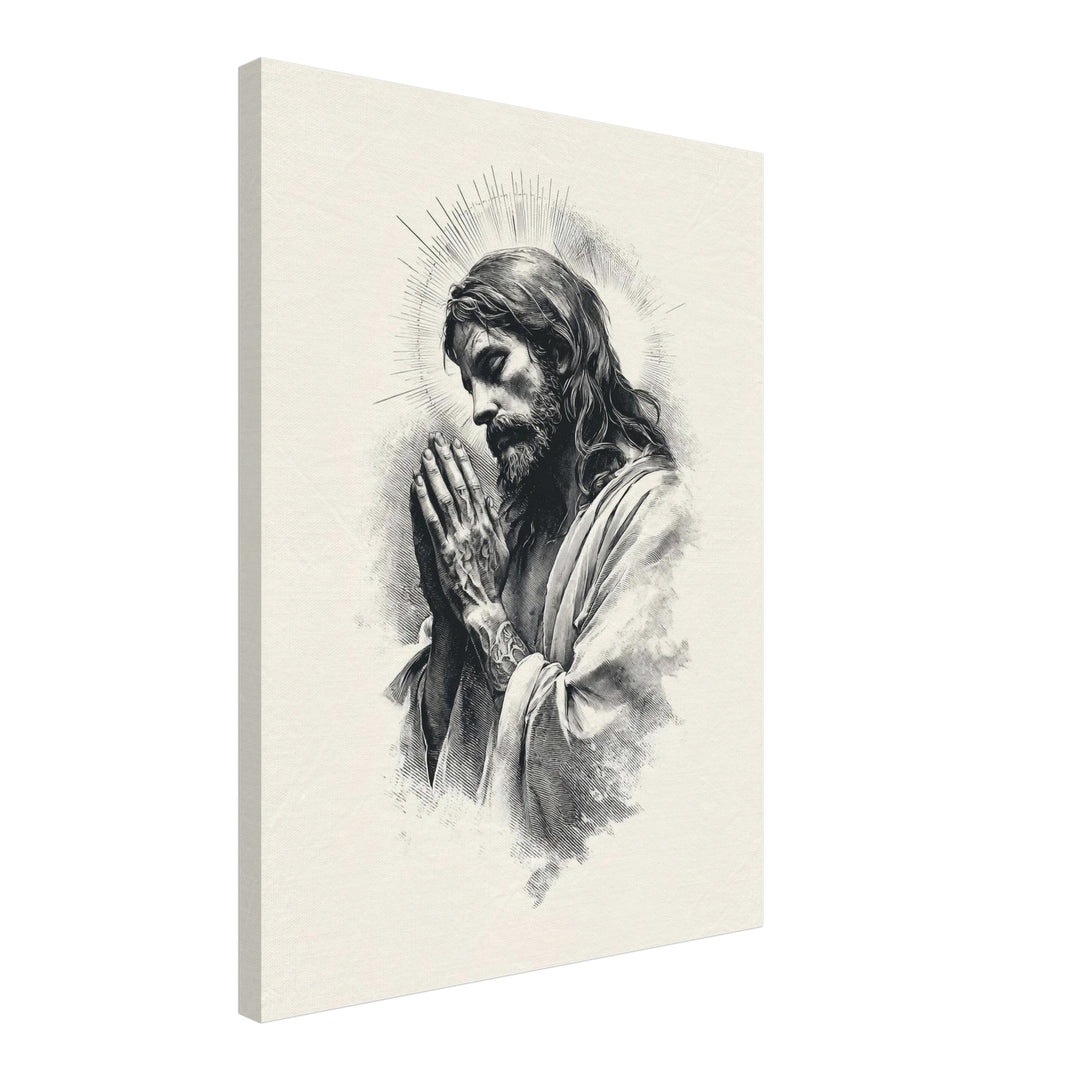 Betender Jesus Leinwandbild spirituell – Leinwand auf Holzrahmen – Ansicht 2