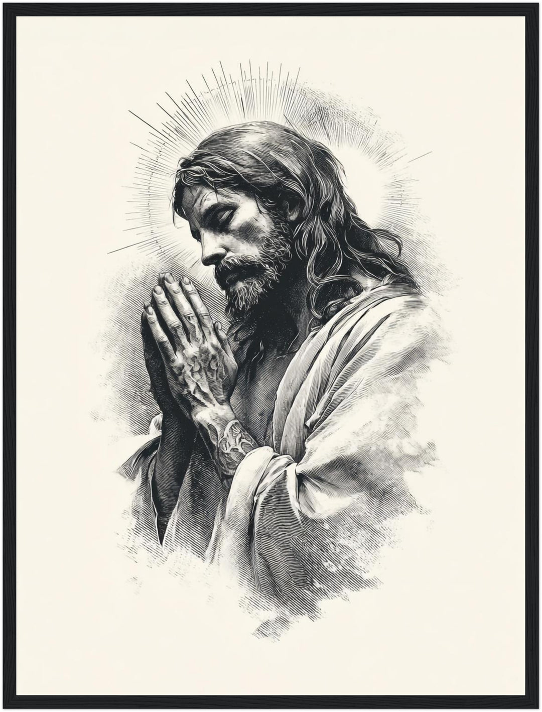Betender Jesus Poster spirituell – mattes Kunstdruck-Papier – Ansicht 6