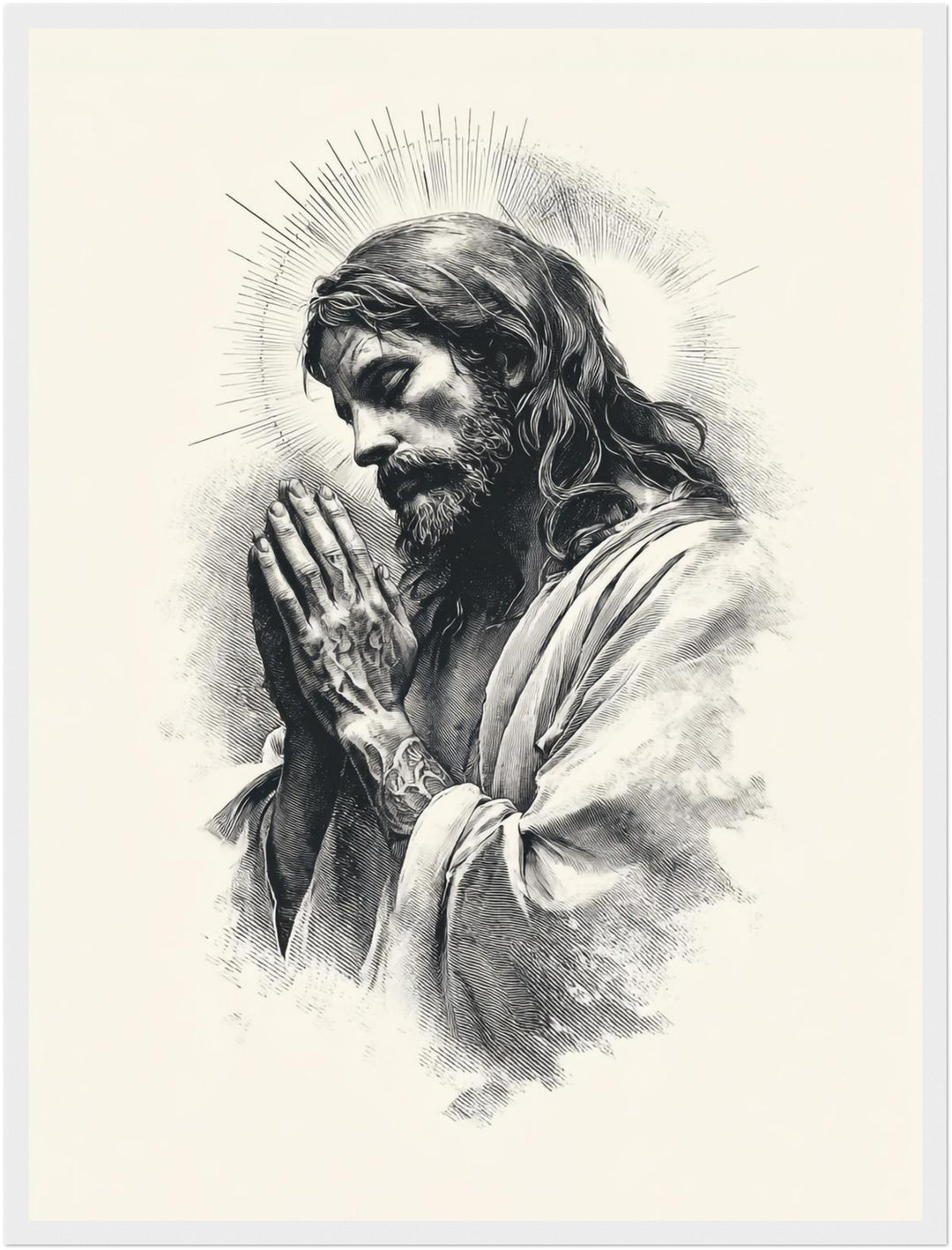 Betender Jesus Poster spirituell – mattes Kunstdruck-Papier – Ansicht 5