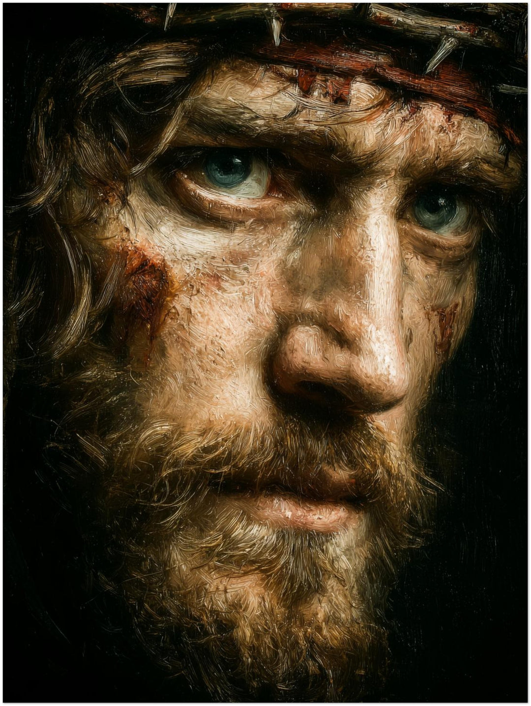 Dornenkrone Jesusporträt spirituell – Wandkunst
