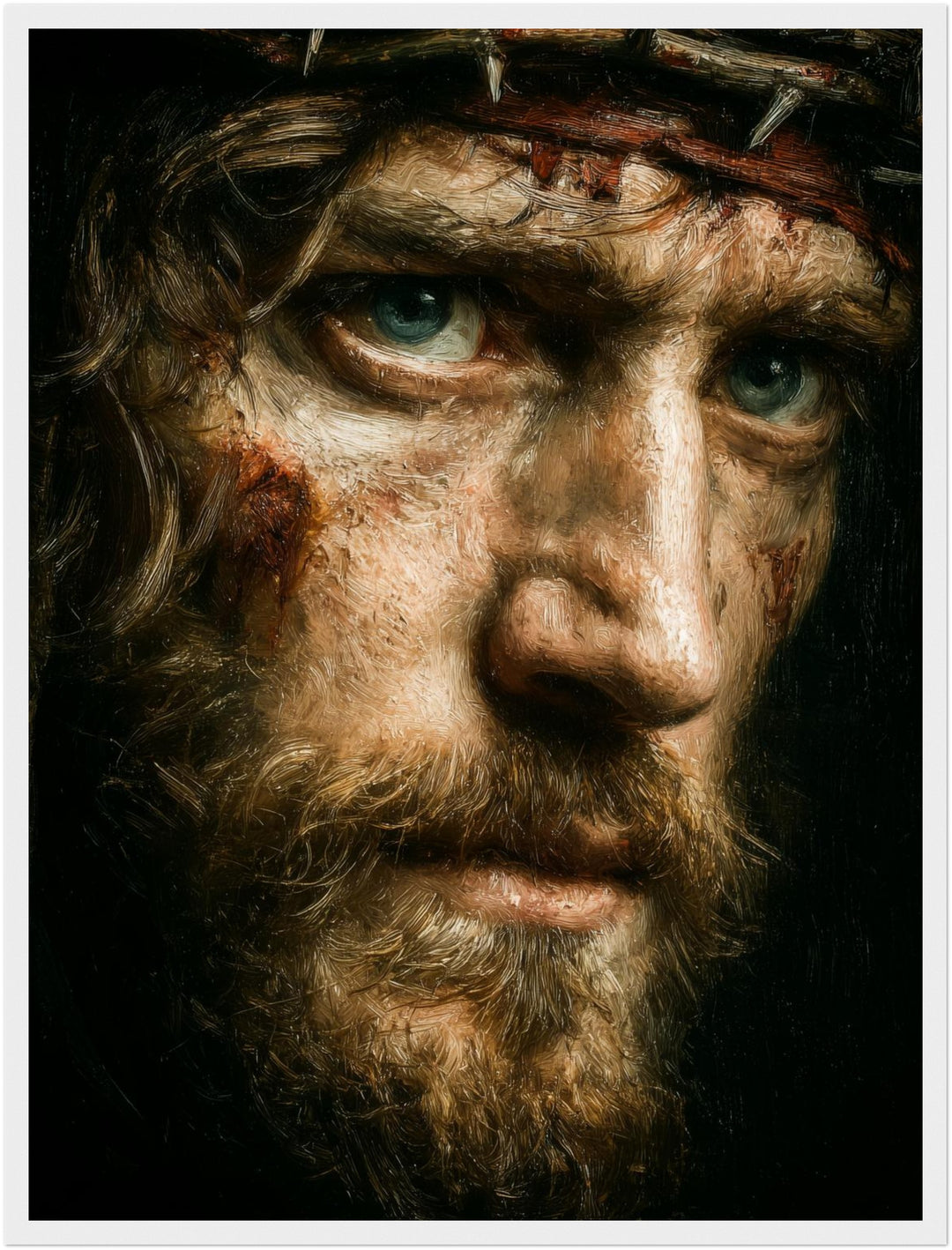 Dornenkrone Jesusporträt Poster spirituell – mattes Kunstdruck-Papier – Ansicht 6