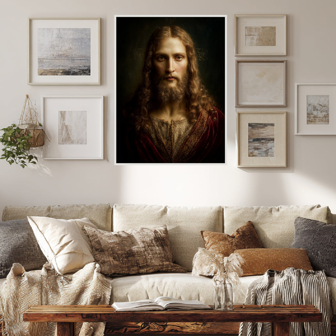 Erhabenes Jesusporträt Poster spirituell – mattes Kunstdruck-Papier – Ansicht 4