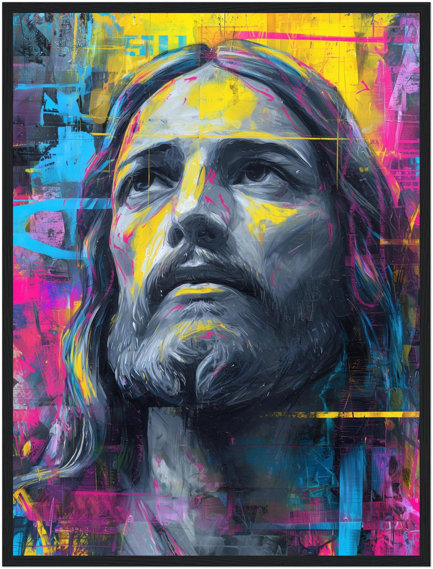 Farbenfrohes Jesusporträt Poster