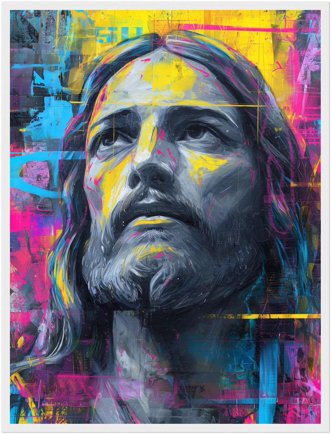 Farbenfrohes Jesusporträt Poster spirituell – mattes Kunstdruck-Papier – Ansicht 5