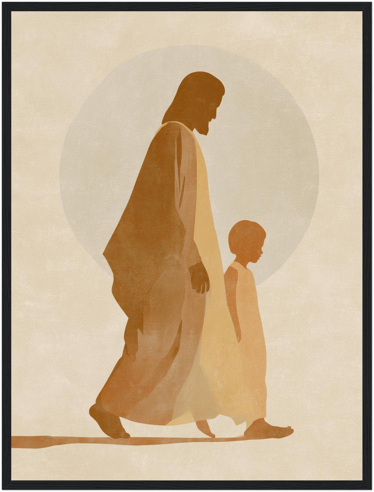 Gehender Jesus mit Kind Poster