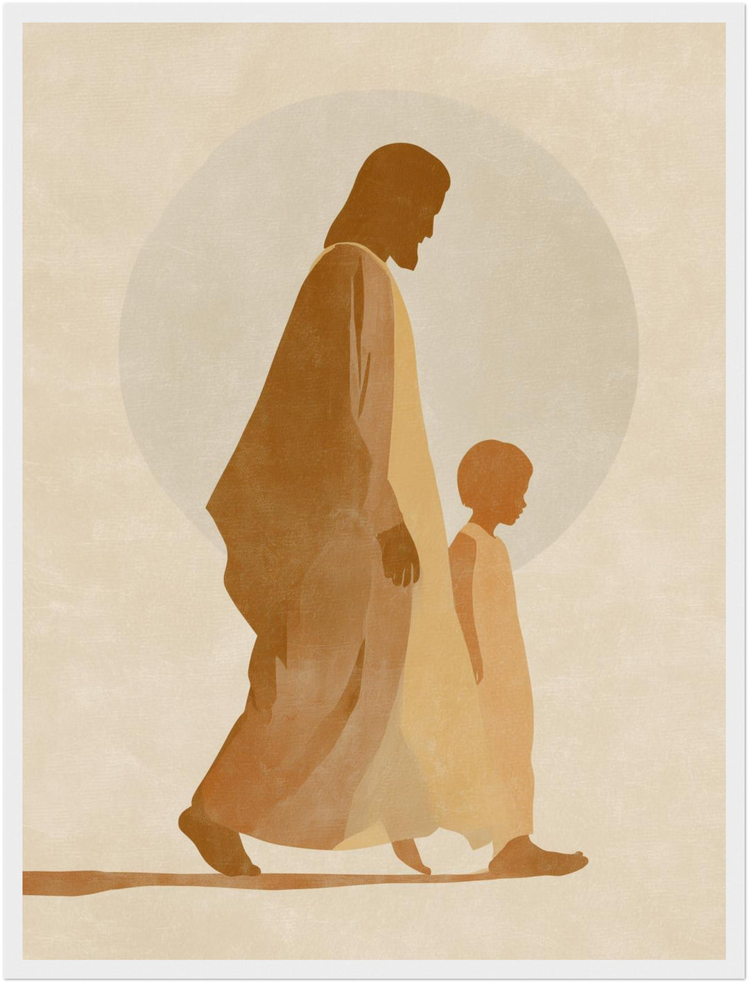 Gehender Jesus mit Kind Poster spirituell – mattes Kunstdruck-Papier – Ansicht 6