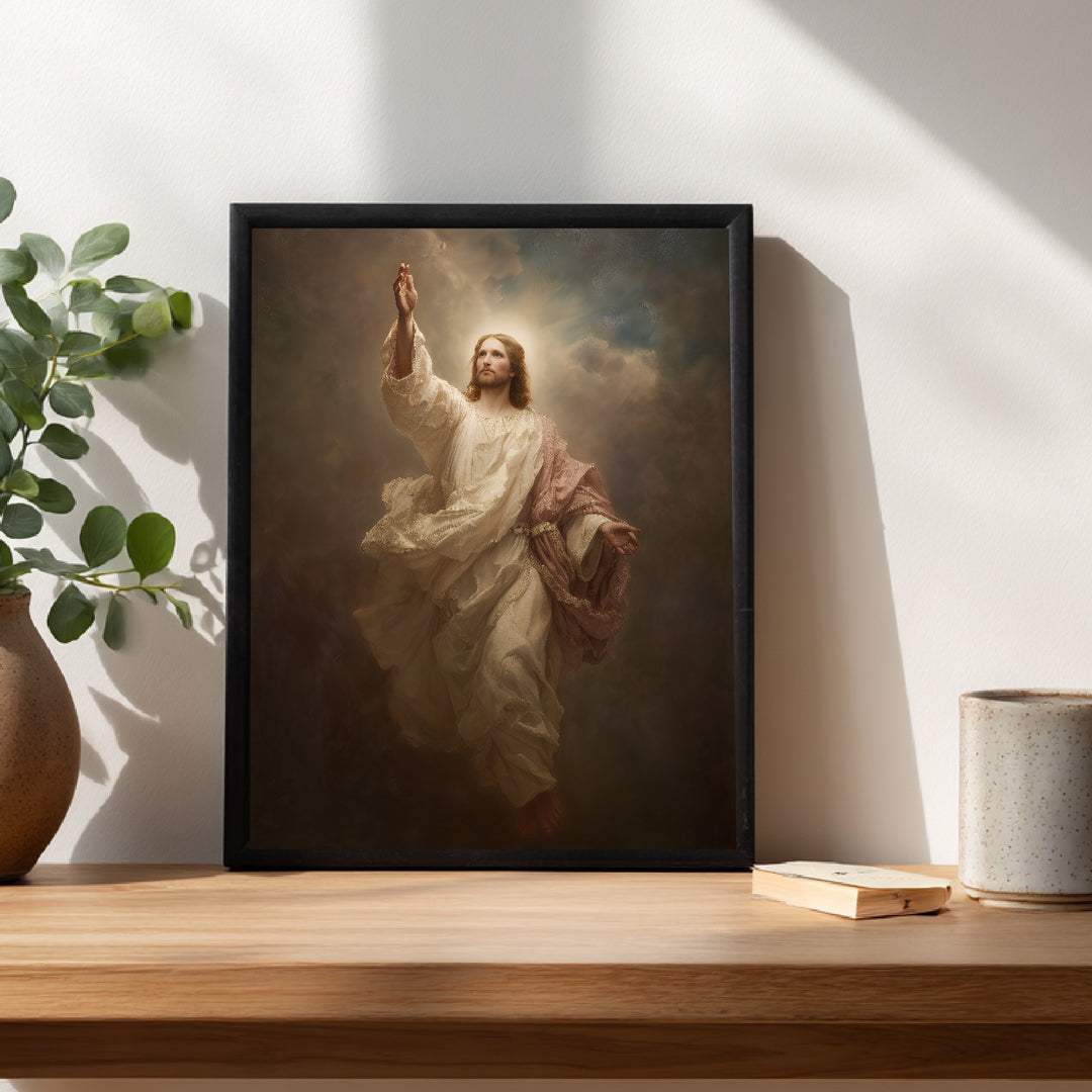 Himmlischer Jesusaufstieg Poster spirituell – mattes Kunstdruck-Papier – Ansicht 4