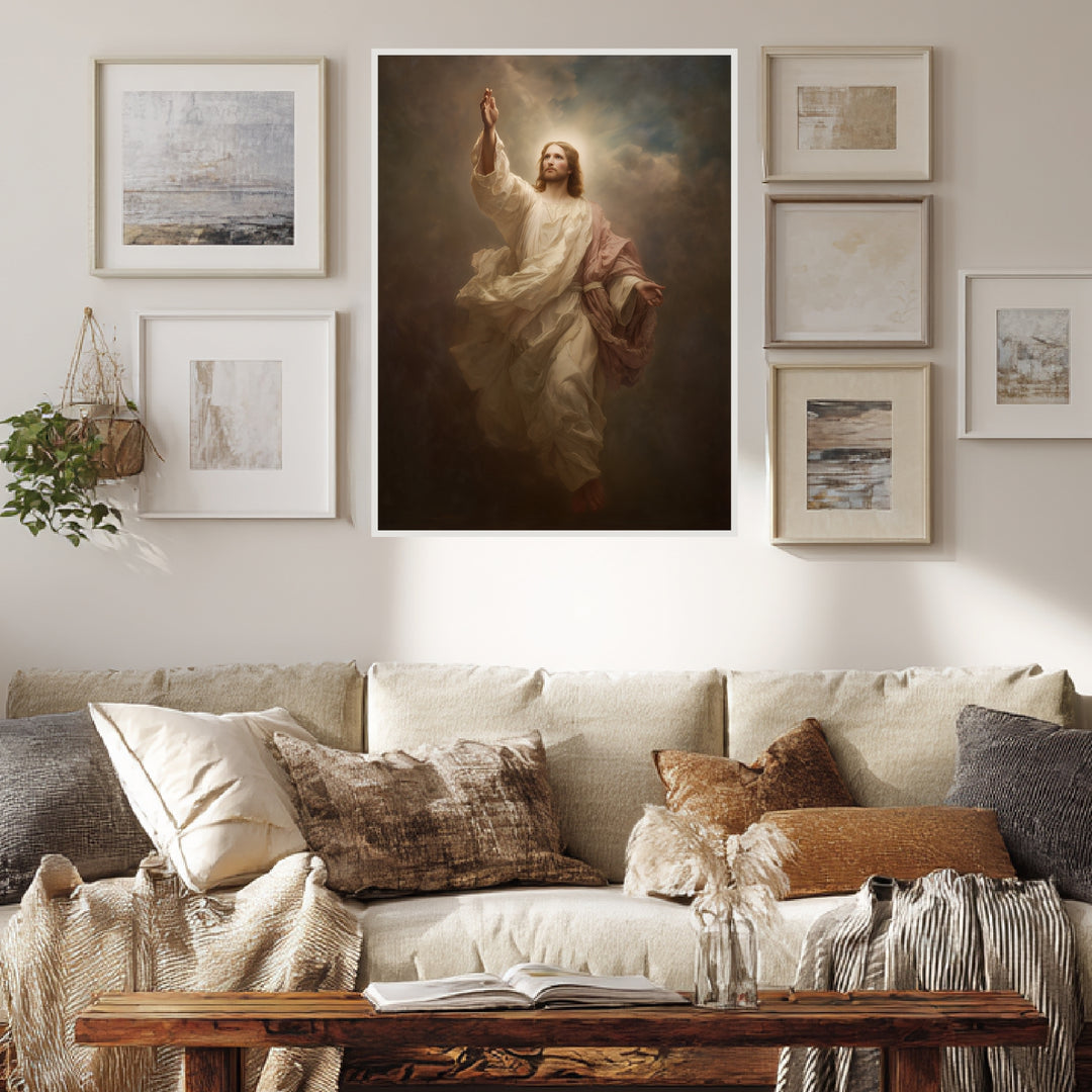 Himmlischer Jesusaufstieg Poster spirituell – mattes Kunstdruck-Papier – Ansicht 3