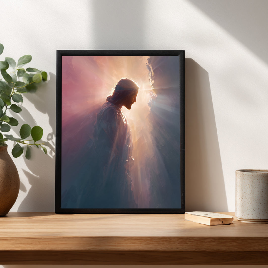 Jesus im Licht Poster spirituell – mattes Kunstdruck-Papier – Ansicht 4