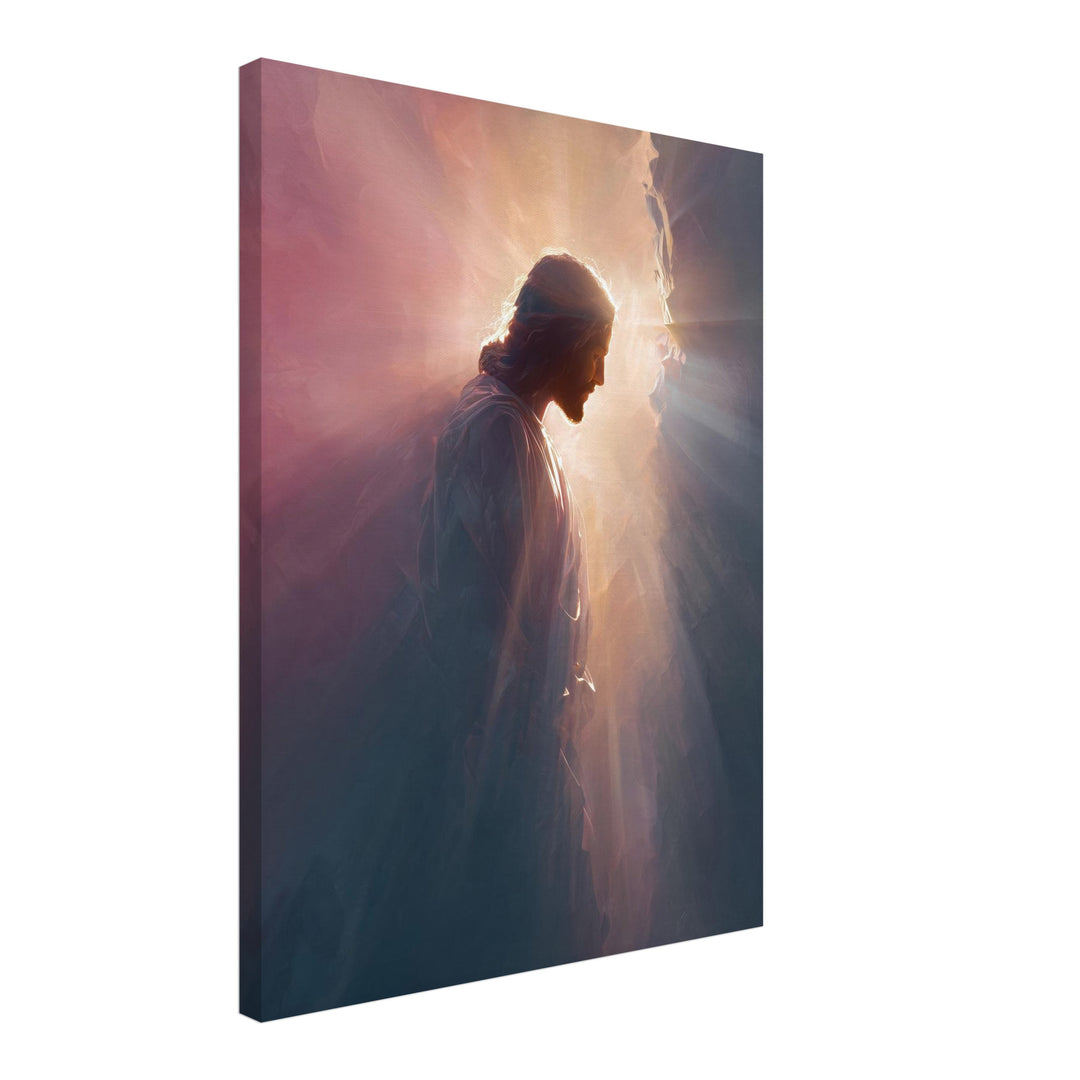 Jesus im Licht Leinwandbild spirituell – Leinwand auf Holzrahmen – Ansicht 2