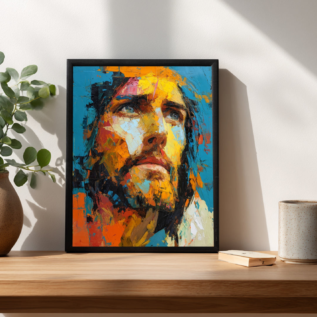 Jesus in Farben Poster spirituell – mattes Kunstdruck-Papier – Ansicht 4