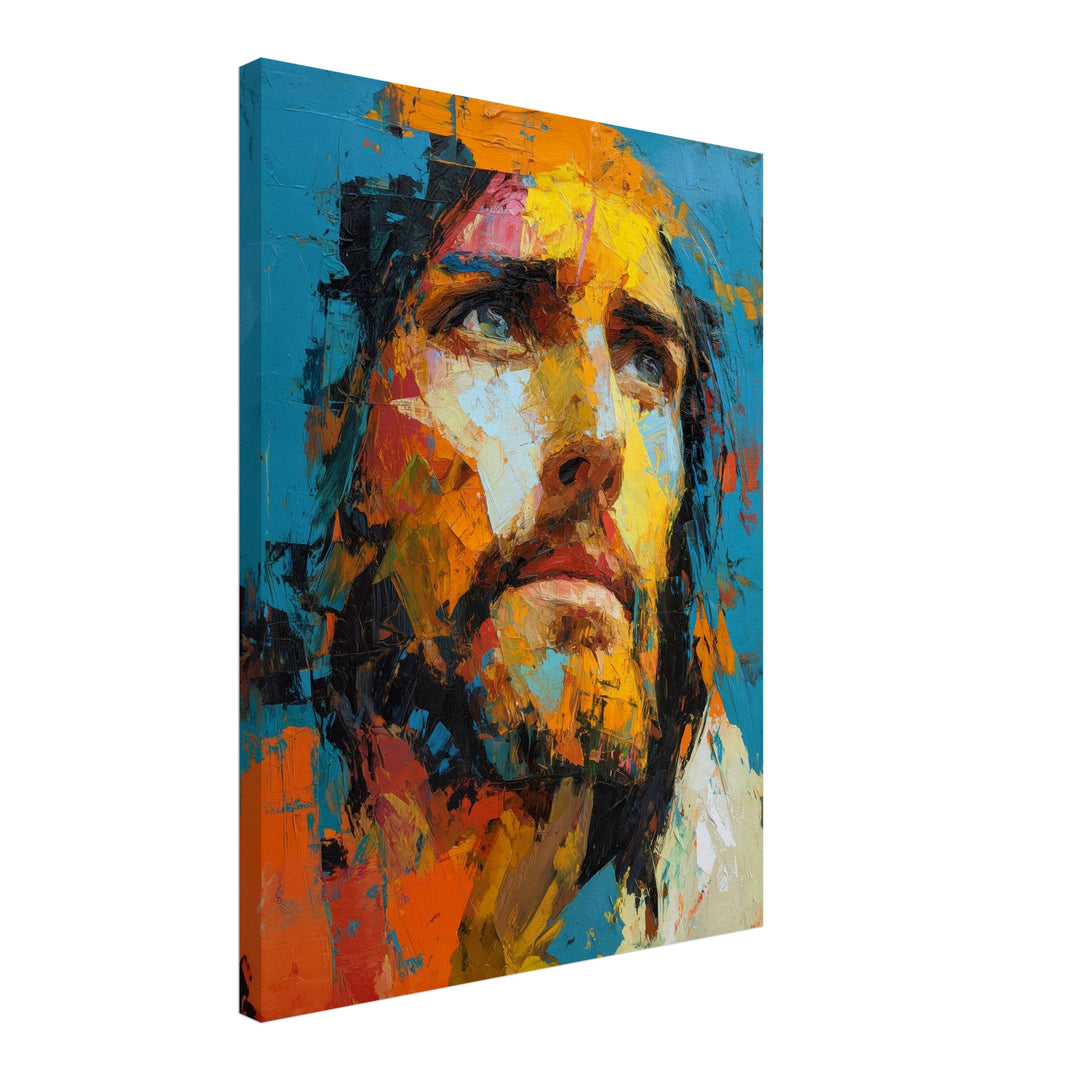 Jesus in Farben Leinwandbild spirituell – Leinwand auf Holzrahmen – Ansicht 2