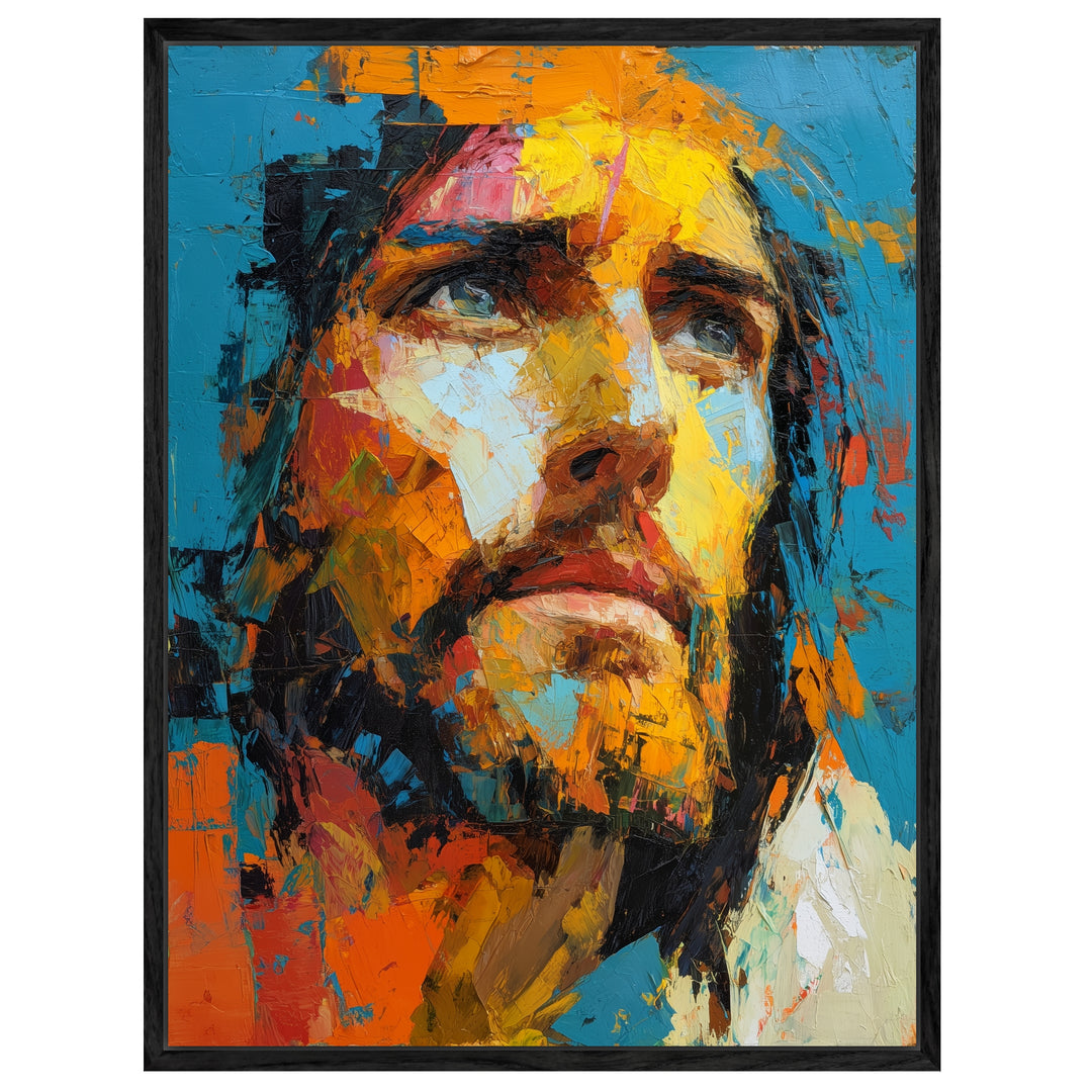 Jesus in Farben Leinwandbild spirituell – Leinwand auf Holzrahmen – Ansicht 4