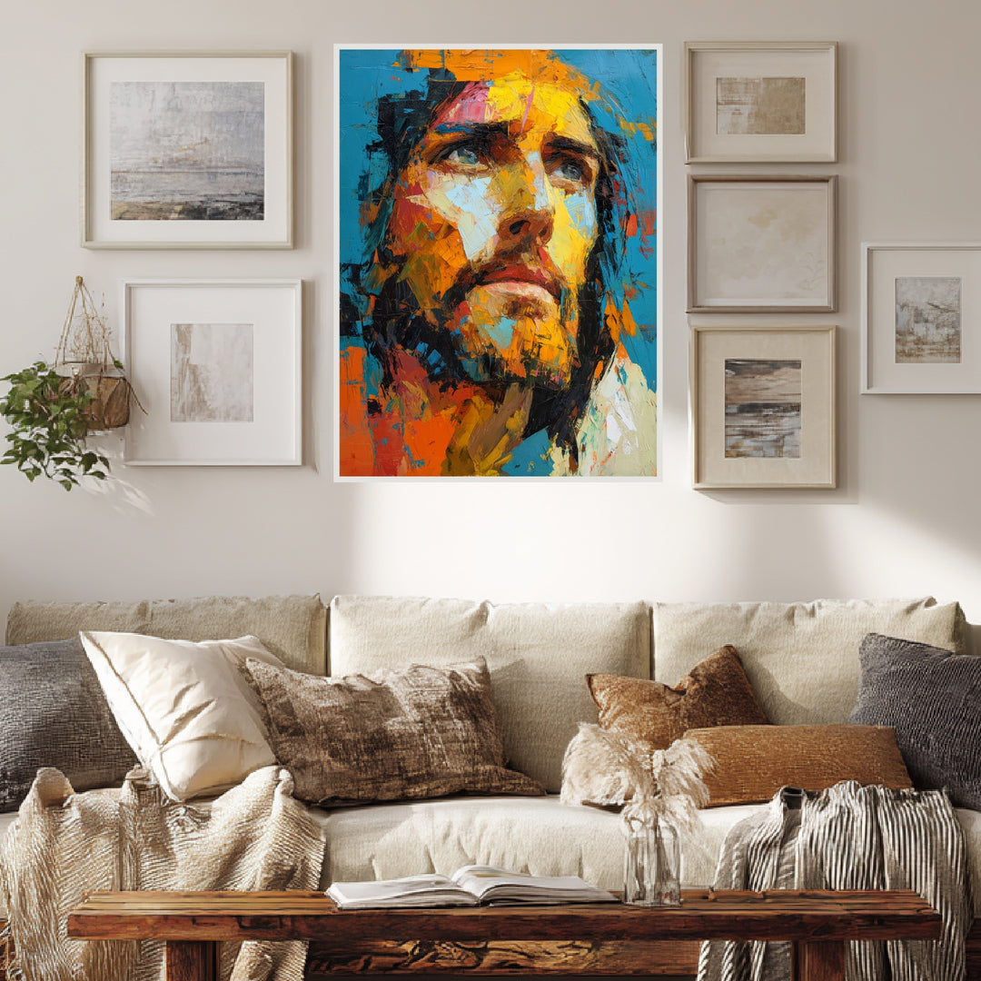 Jesus in Farben Poster spirituell – mattes Kunstdruck-Papier – Ansicht 3