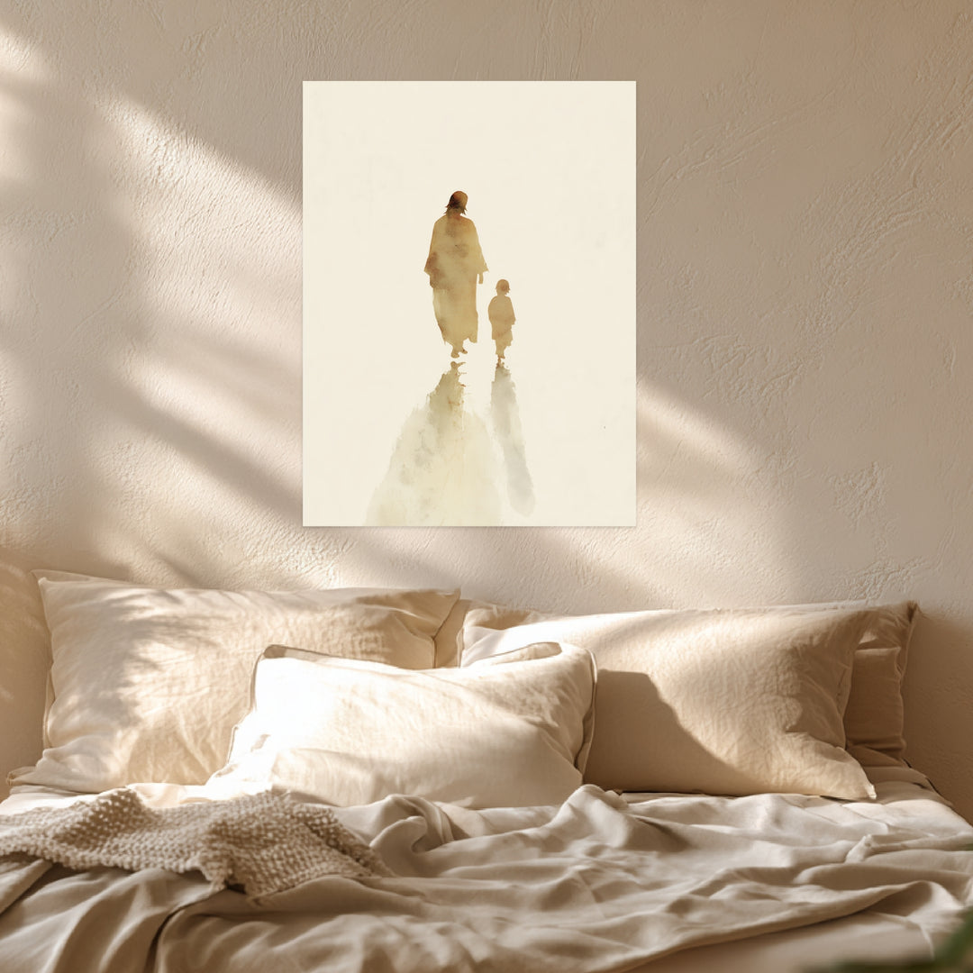 Jesus mit Kind Leinwandbild spirituell – Leinwand auf Holzrahmen – Ansicht 3
