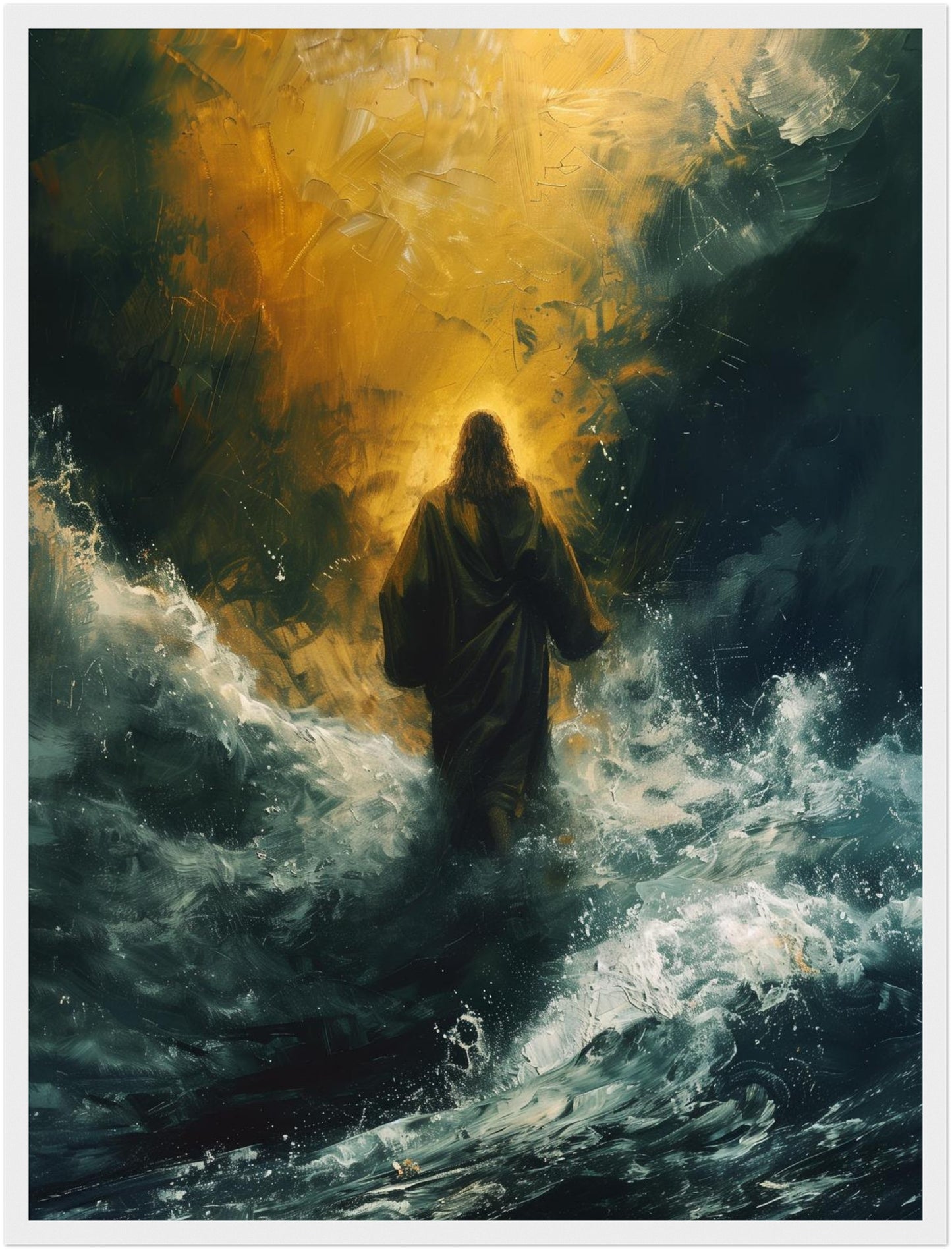 Jesus auf dem Wasser Poster