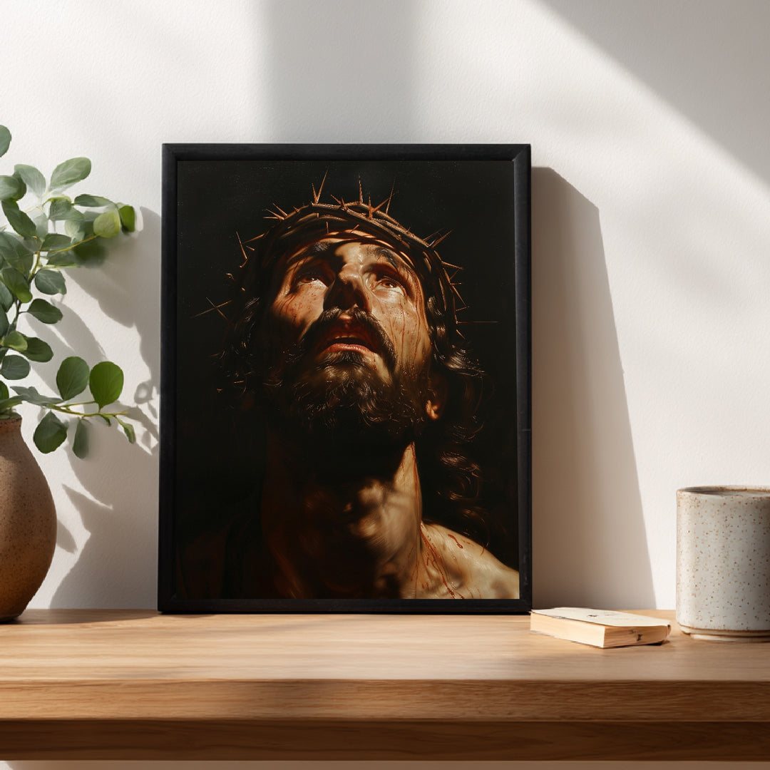 Leidender Jesus Poster spirituell – mattes Kunstdruck-Papier – Ansicht 2