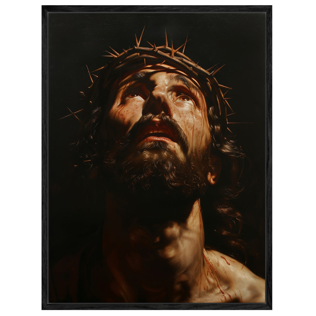 Leidender Jesus Leinwandbild spirituell – Leinwand auf Holzrahmen – Ansicht 4