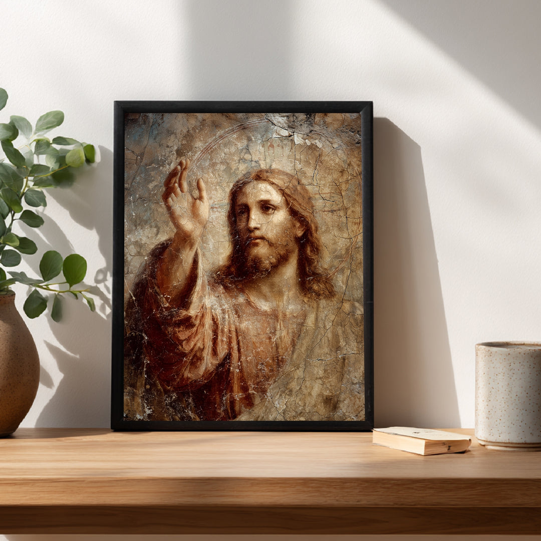 Segnender Jesus Poster spirituell – mattes Kunstdruck-Papier – Ansicht 4