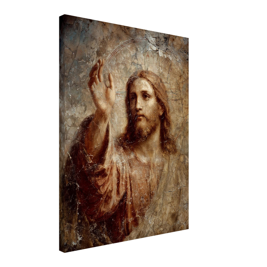 Segnender Jesus Leinwandbild spirituell – Leinwand auf Holzrahmen – Ansicht 2