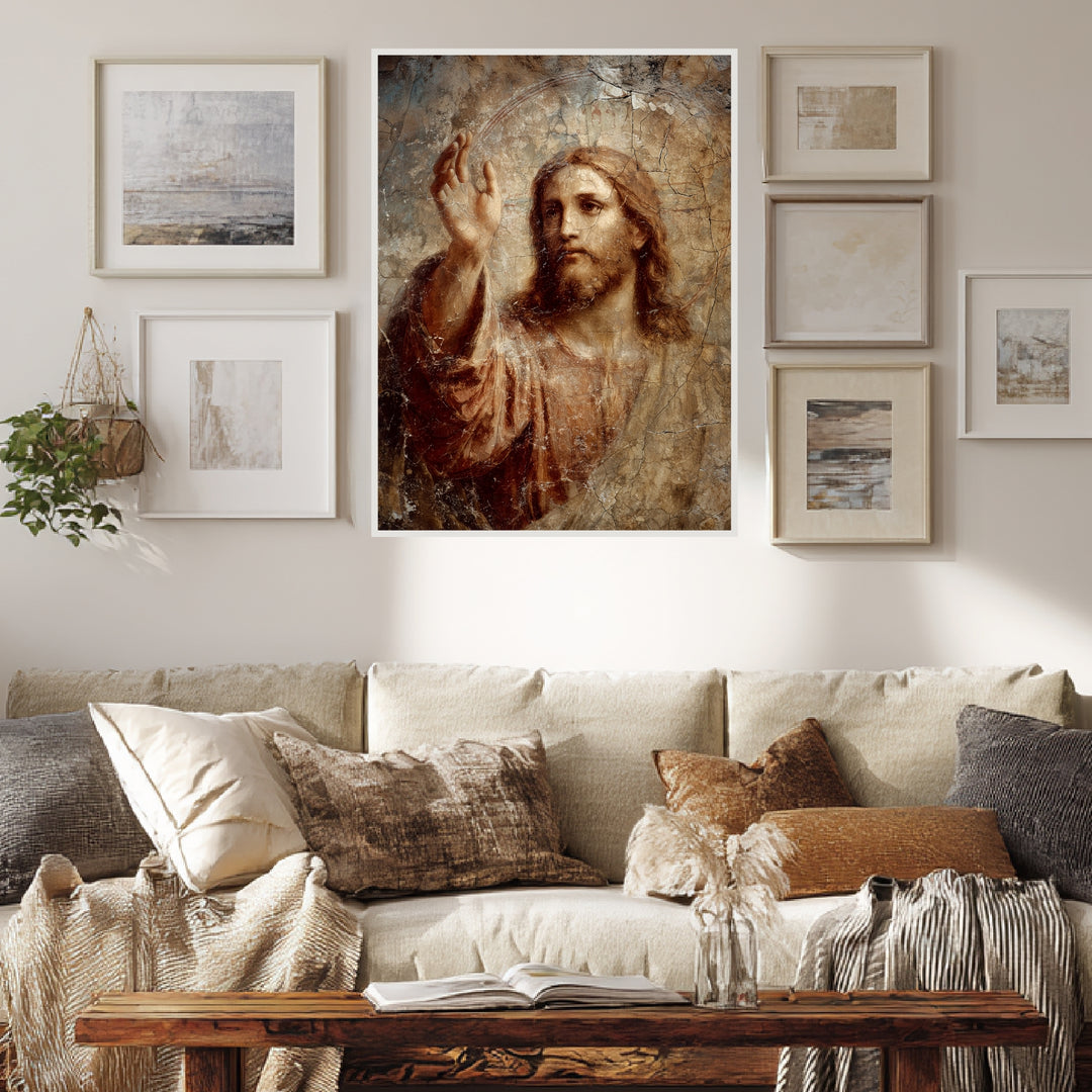Segnender Jesus Poster spirituell – mattes Kunstdruck-Papier – Ansicht 3