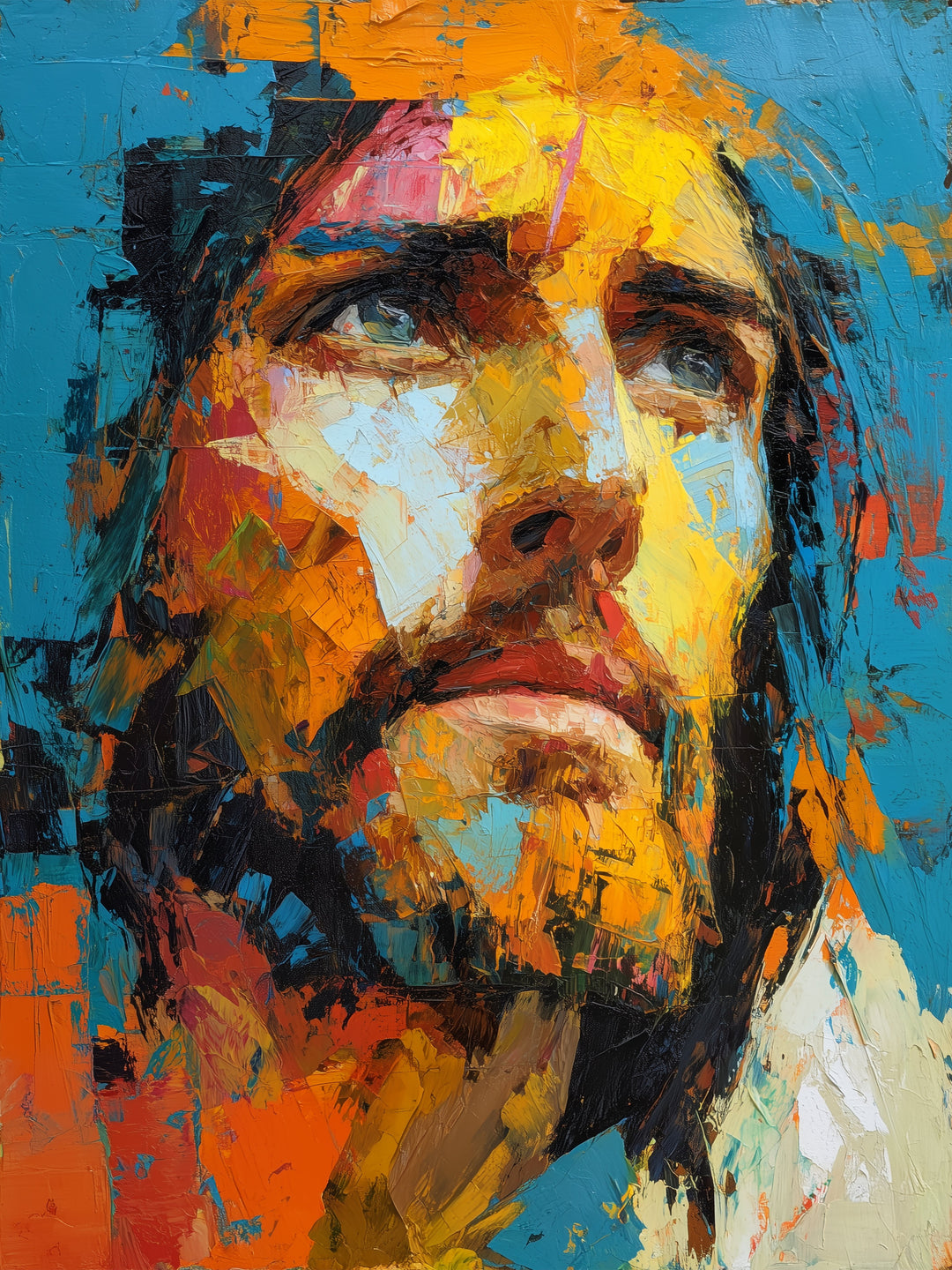 Jesus in Farben spirituell – Wandkunst