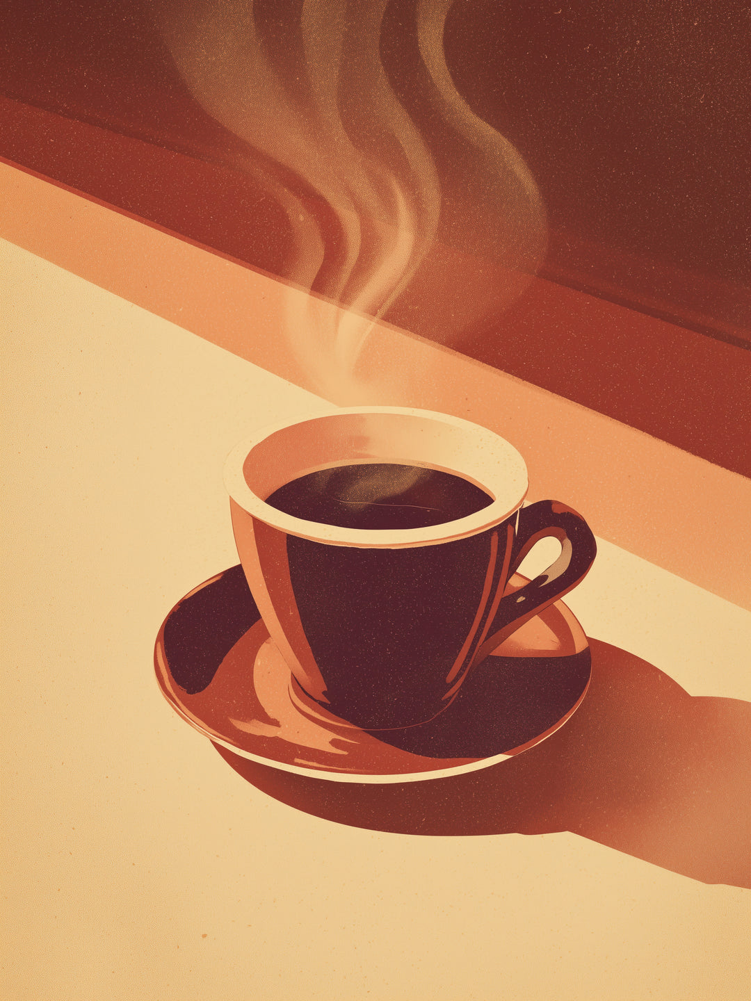 Kaffeetasse mit Dampf  – Wandkunst