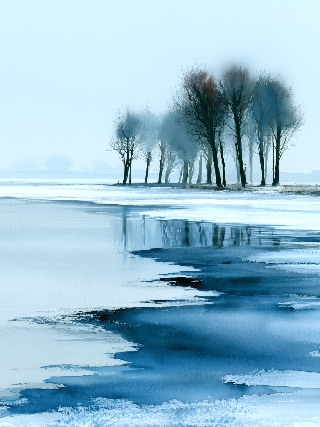 Winterbäume im Eis Leinwandbild – Leinwandbild
