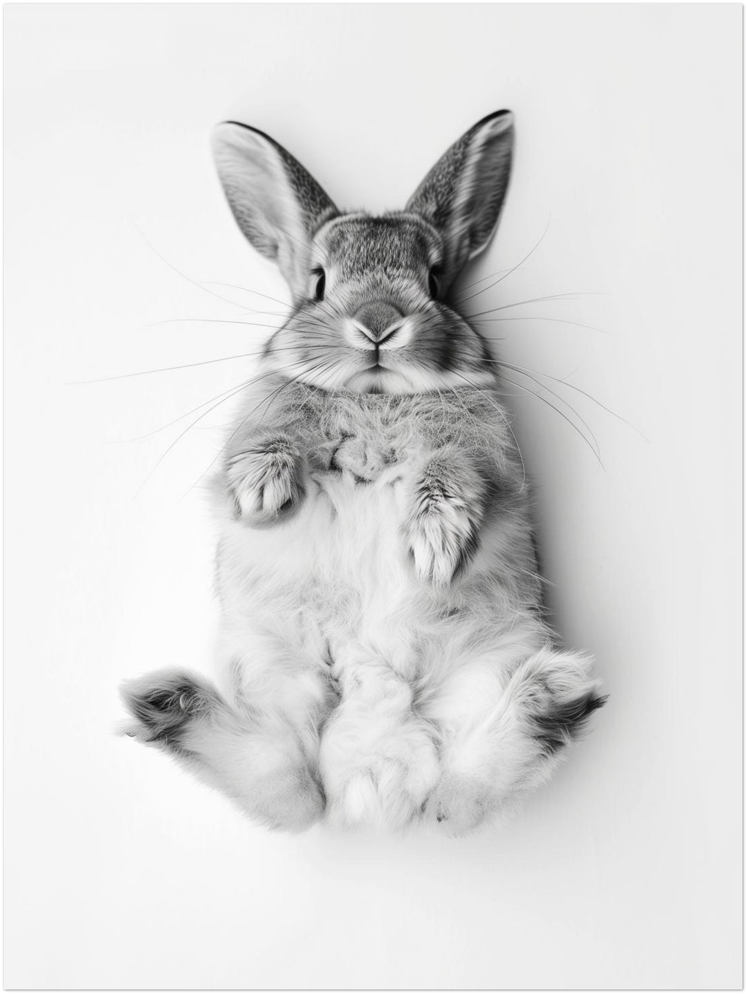Kaninchen Schwarz Weiss Leinwandbild – Ohne Rahmen – Produktfoto