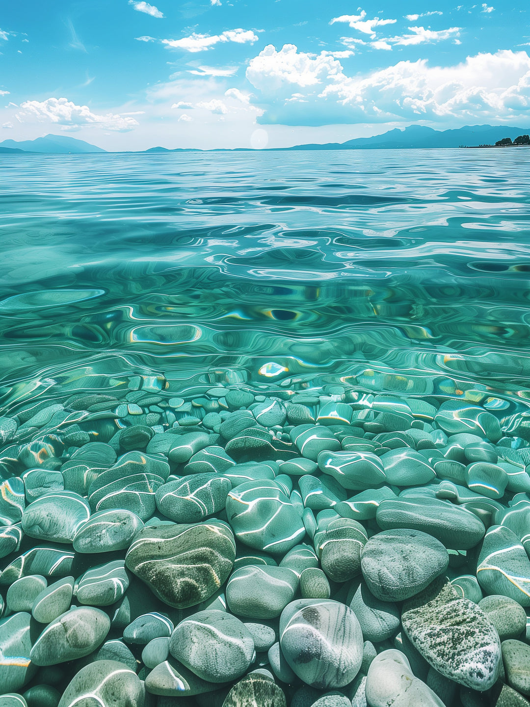 Kieselsteine im Meer Landschaft – Wandkunst