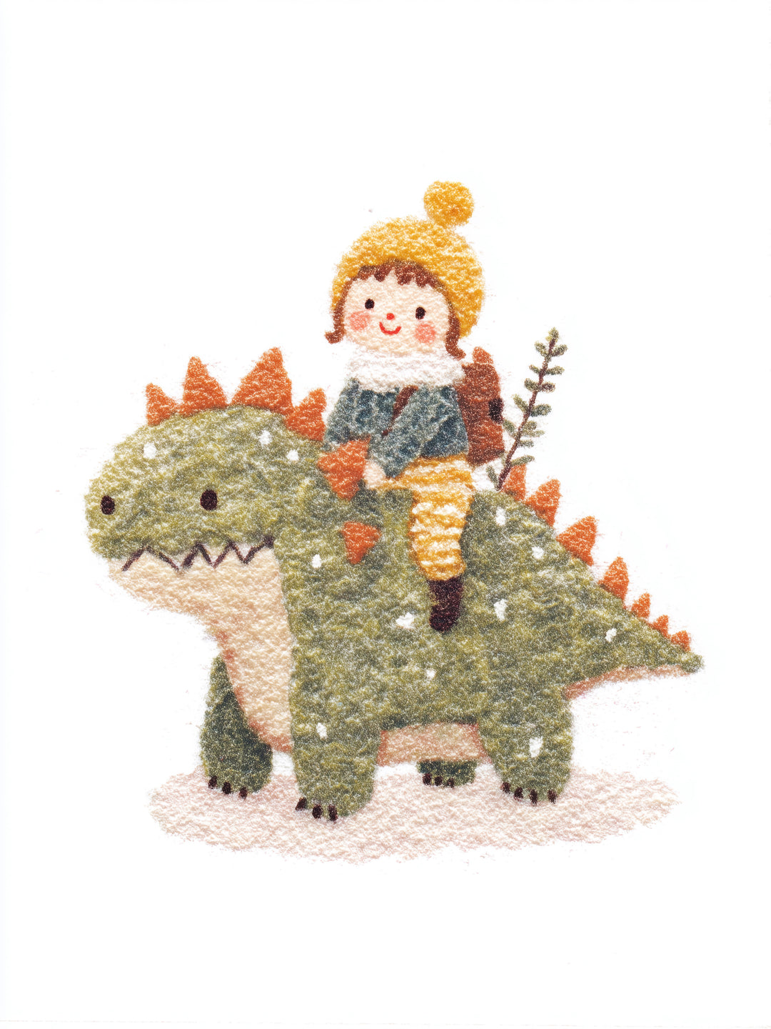 Kind auf Dinosaurier  – Wandkunst