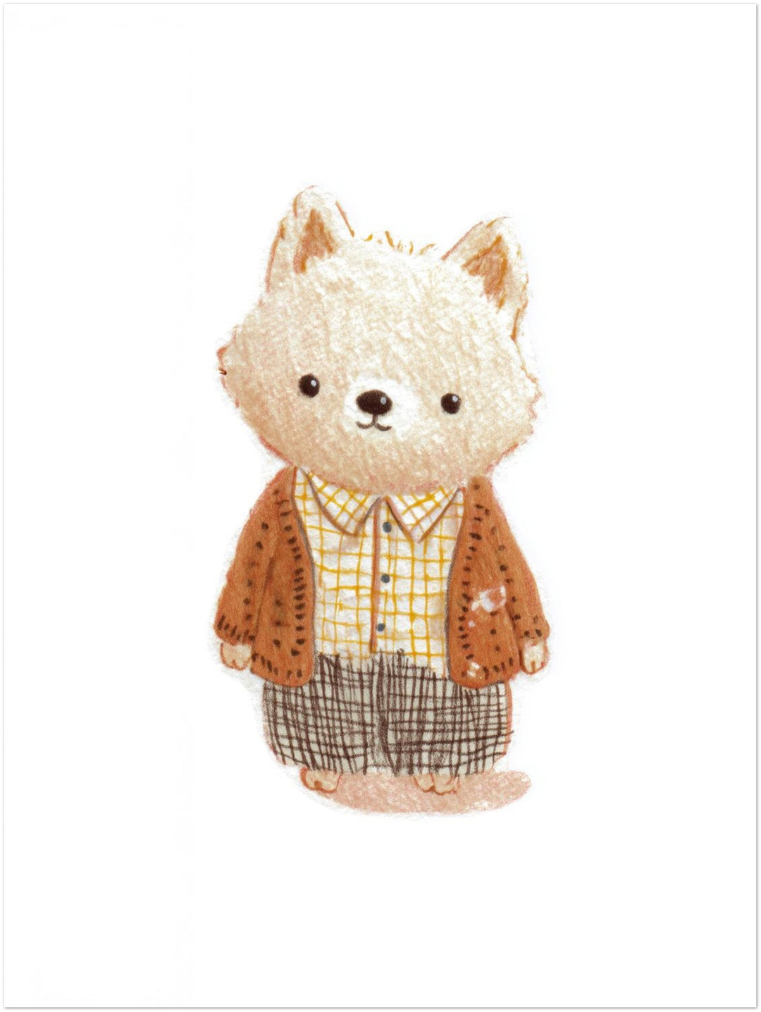 Babyfuchs im Hemd Kinderzimmer – Wandkunst
