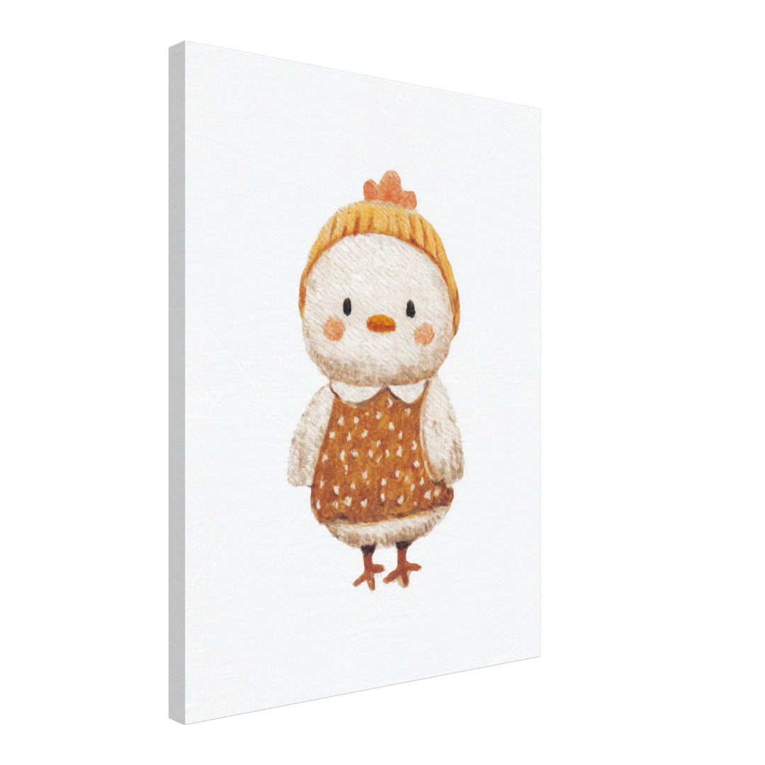 Babyhuhn im Pullover Leinwand Kinderzimmer – Leinwand auf Holzrahmen – Ansicht 2