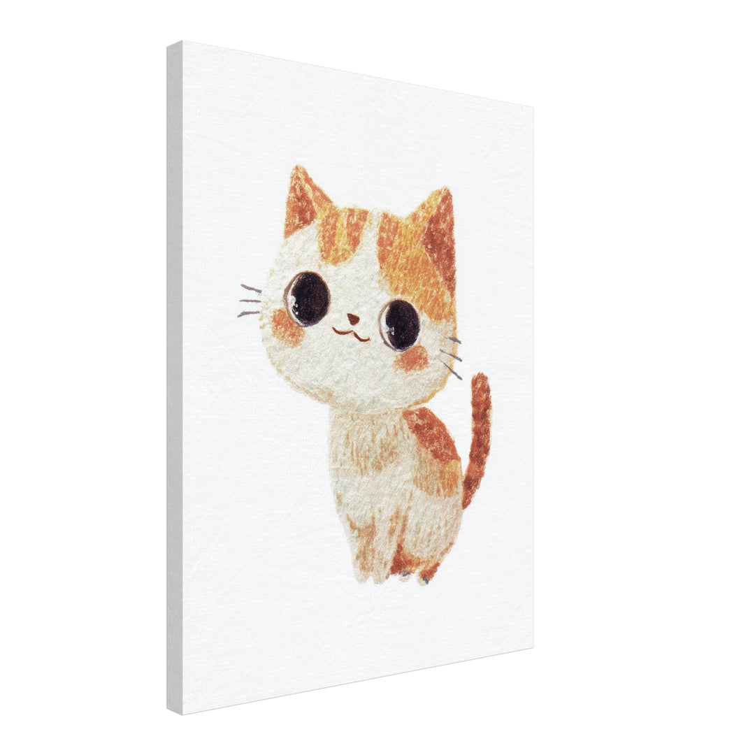 Babykatze mit großen Augen Leinwand Kinderzimmer – Leinwand auf Holzrahmen – Ansicht 2