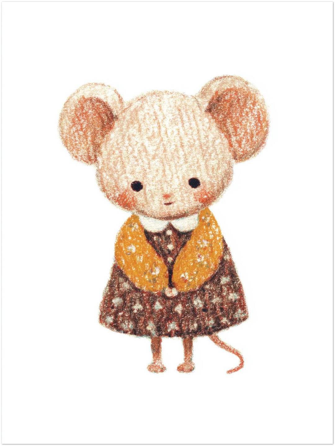 Babymaus im Kleid Kinderzimmer – Wandkunst