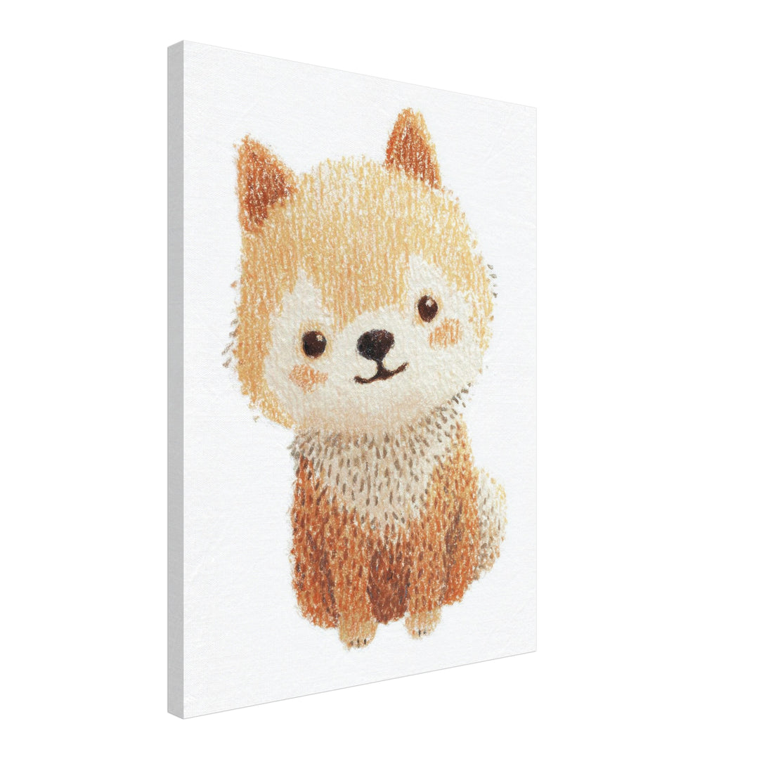 Babyshiba im Pullover Leinwand Kinderzimmer – Leinwand auf Holzrahmen – Ansicht 2