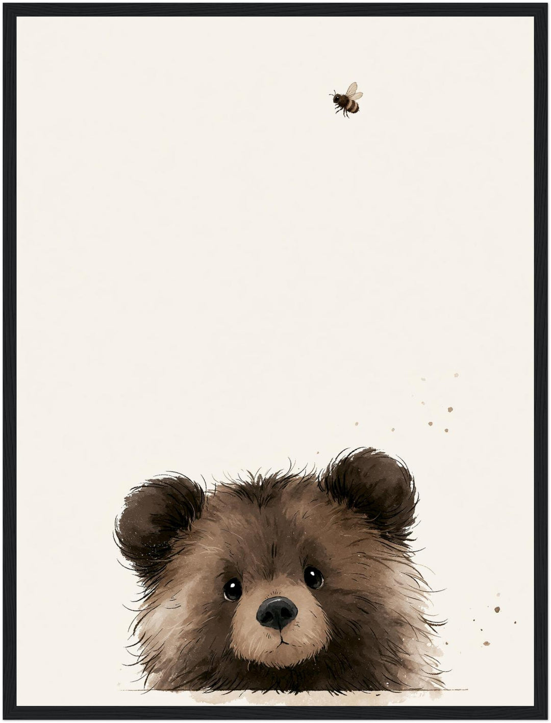 Bärchen und die Biene Poster – Schwarzer Rahmen – Produktfoto