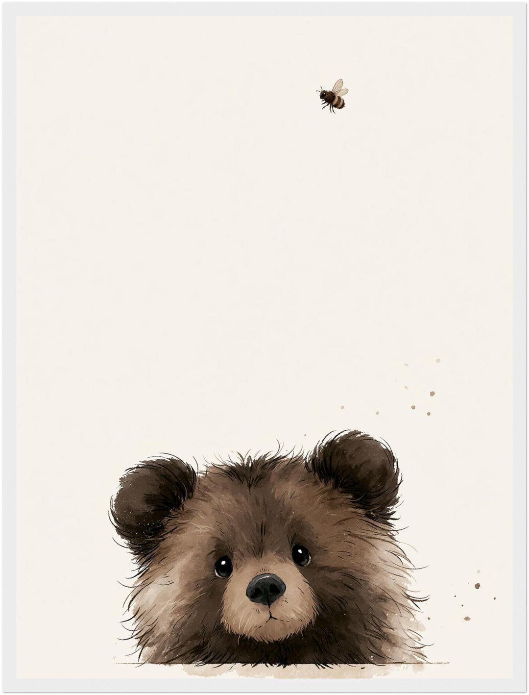 Bärchen und die Biene Poster – Weißer Rahmen – Produktfoto