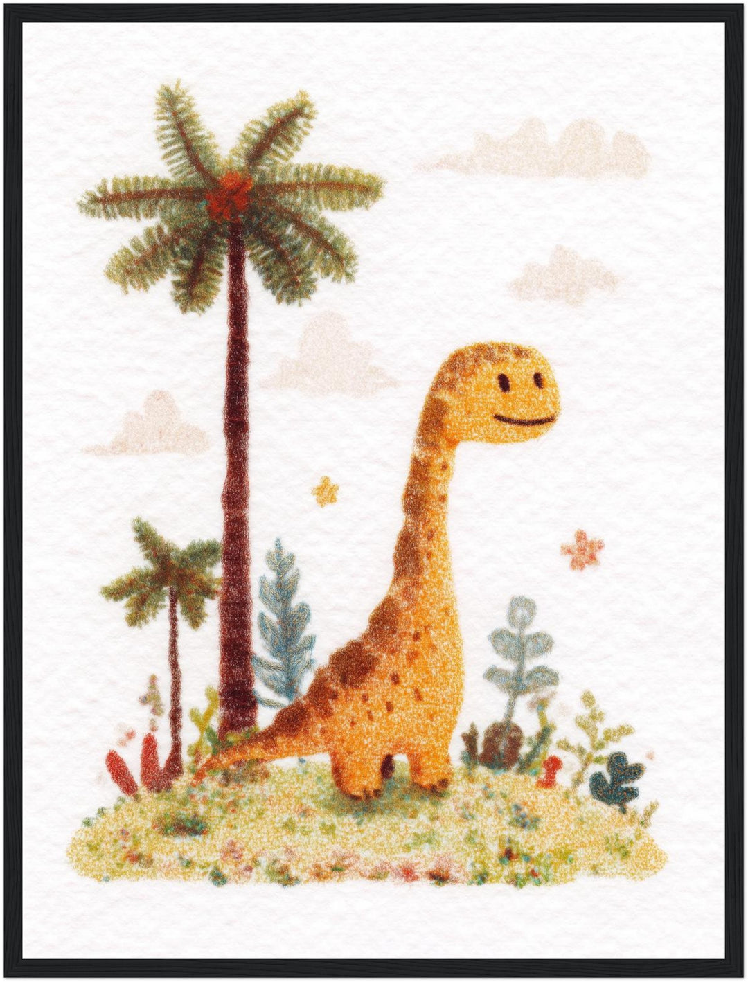 Dinosaurier mit Palmen Poster Kinderzimmer – mattes Kunstdruck-Papier – Ansicht 5
