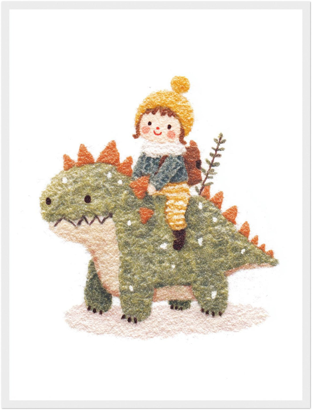 Kind auf Dinosaurier Poster Kinderzimmer – mattes Kunstdruck-Papier – Ansicht 6
