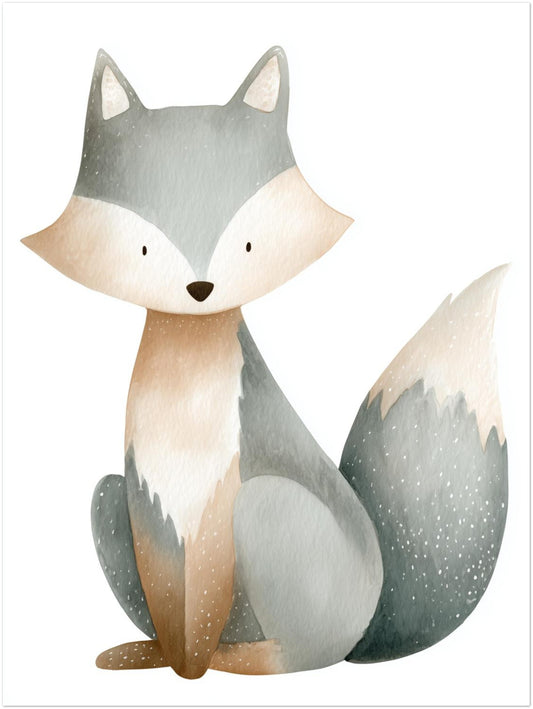 Aquarell Fuchs sitzend Poster